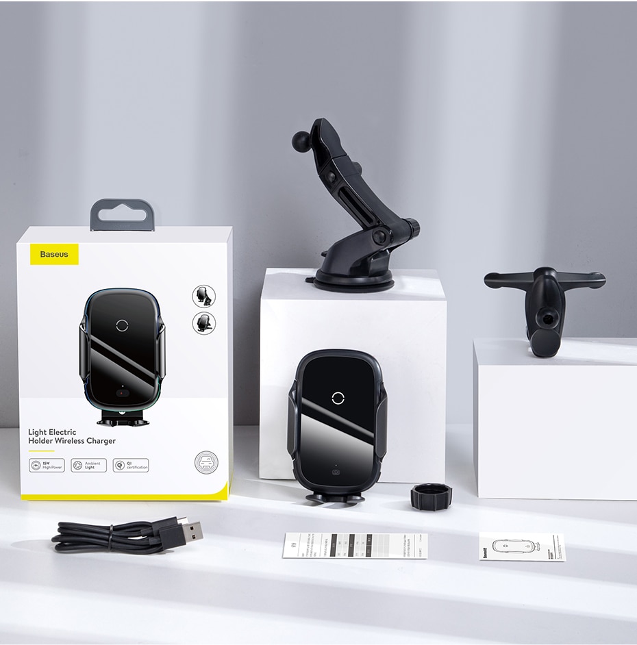 15 W Wireless Car Charger with Suction Mount 15 W Wireless Car Charger with Suction Mount