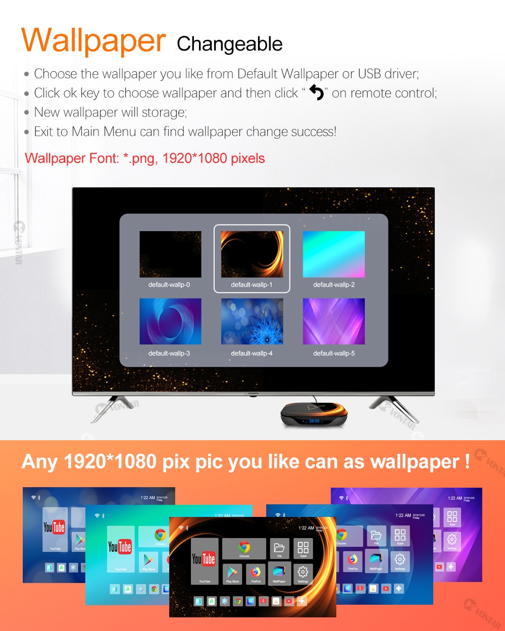 2020 VONTAR X3 4GB 128GB 8K TV BOX Android 9 Smart Android TVBOX 9.0 Amlogic S905X3 Wifi 1080P 4K décodeur 4GB 64GB 32GB